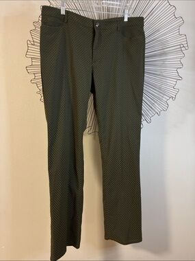 Doncaster Straight Leg Pants Olive & Black Size 14.